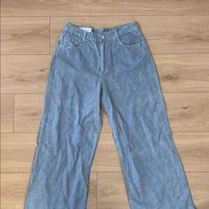Women's Light Blue Wide-Leg Pants